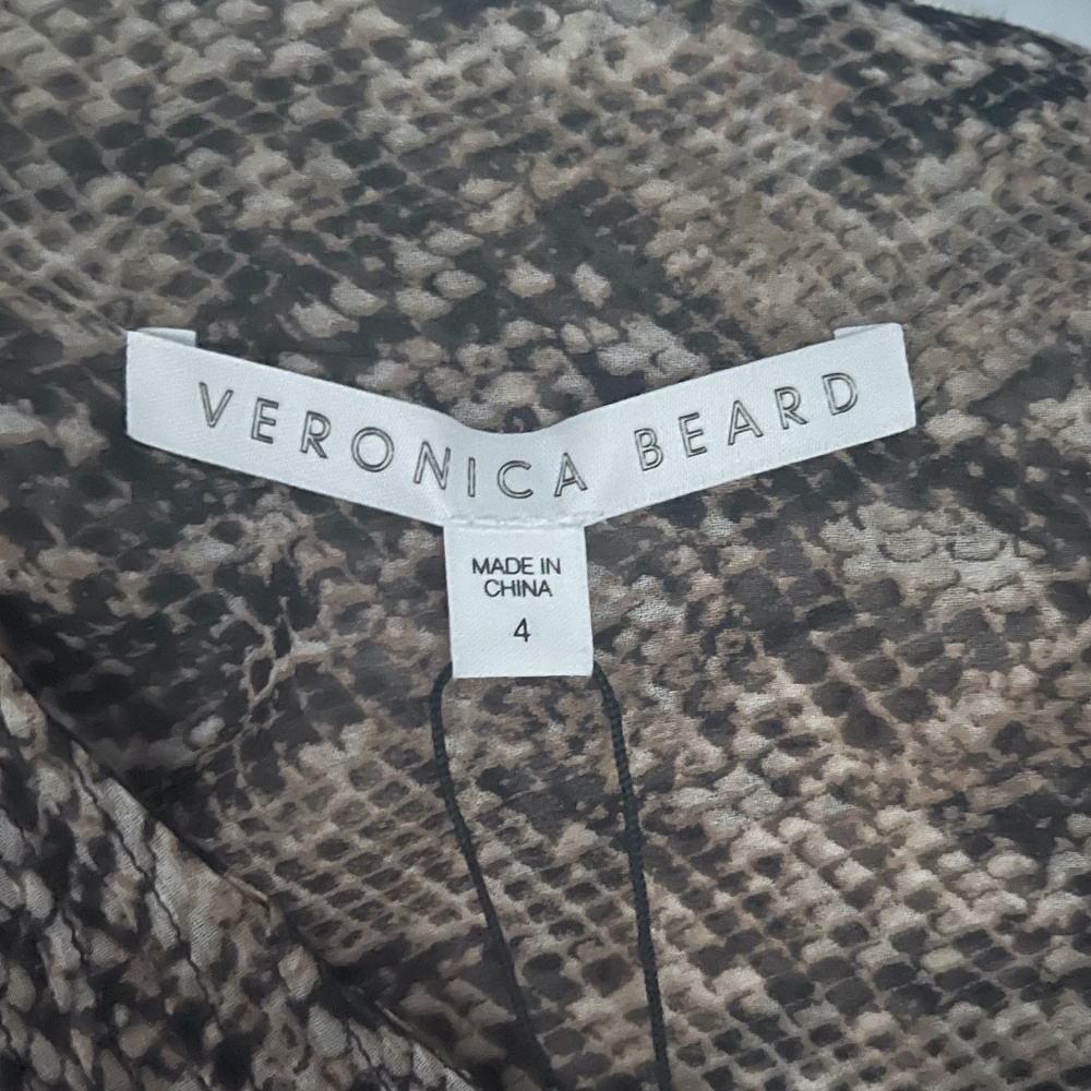 Nwt Veronica Beard Python Print Lowell Blouse Sz 4 - image 6